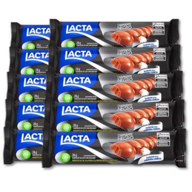 Imagem de Chocolate Diamante Negro Lacta Kit 10 Barrinhas 28g