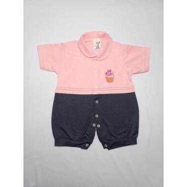 Imagem de Macacão Curto em Malha com Bordado Cupcake - Nethuno Baby, Rosa, G