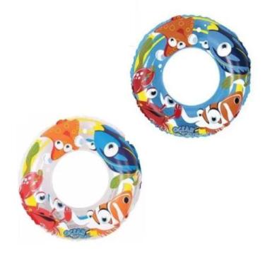 Imagem de Boia Inflável Redonda Oceano Piscina Praia Verão 50cm - Wellmix, Azul