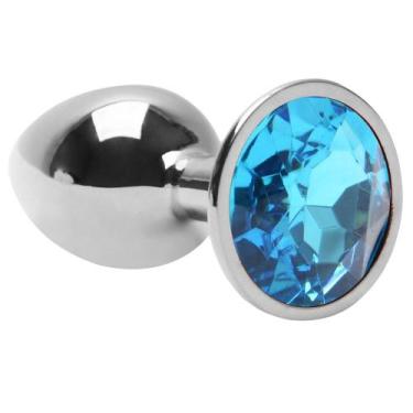 Imagem de Plug Anal Para Iniciante Pequeno em Metal Cromado com Pedra Brilhante 