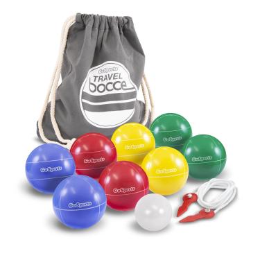 Imagem de GoSports Conjunto de mini jogo de bocha tamanho viagem com 8 bolas, pallino, sacola e corda de medição - escolha o seu tamanho