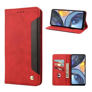 Imagem de For Motorola Moto G22 Skin Feel Splicing Leather Phone Case