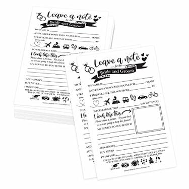 Imagem de 25 cartões de conselho de casamento para noivas e noivos para caixas de cartão de casamento para recepção, alternativa de livro de convidadas de casamento, jogos de chá de noiva para convidados, conselhos para jogos de casamento da noiva, conselhos de casamento