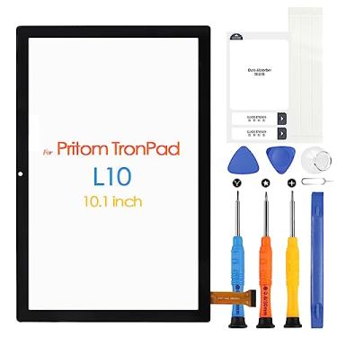 Imagem de Digitalizador para Pritom TronPad L10 tela sensível ao toque de 10,1 polegadas de substituição para Pritom TronPad L10 Painel de vidro sensível ao toque frontal com ferramentas de reparo (não tela