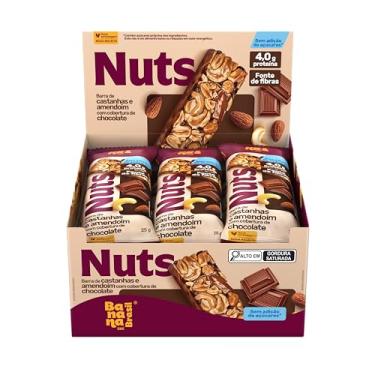 Imagem de Banana Brasil - Barra De Castanhas Nuts Com Cobertura De Chocolate - (12 unidades de 25g)