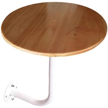 Imagem de Mesa de bar alta mesa de bar redonda mesa de bar de madeira mesa de coquetel montada na parede mesa de bistrô mesa de jantar vintage de meados do século mesa de jantar pequena mesa com perna de metal