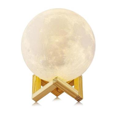 Imagem de Luminária Lua Cheia 3D Usb Touch Control 7 Cores - Importado Moon Ligh