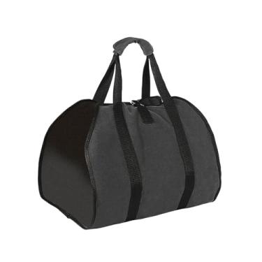 Imagem de Ioensy Lenha Transportadora Bolsa de Transporte de Madeira Pilha de Lenha Equipamento de Lareira Bolsa de Toras para Viagem Churrasco Pesca, Preto