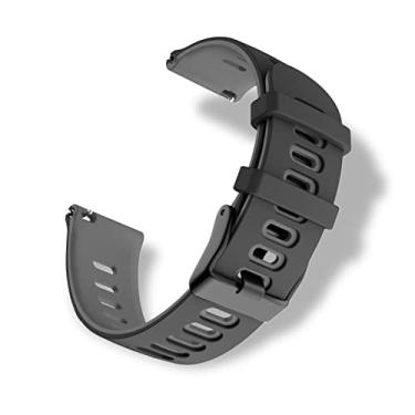 Imagem de RoYiio Pulseira de silicone para relógio de 20 mm/22 mm, liberação rápida, pulseira de substituição esportiva macia confortável para homens e mulheres, 22mm, Sem pedra preciosa