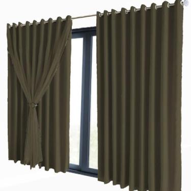 Imagem de Cortina Lisboa Sala Quarto 7,00x2,50 Apartamento voal marrom - Bravin 