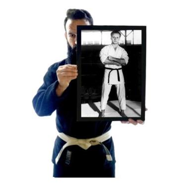 Imagem de Quadro Mestre Carlos Gracie Jovem Faixa Preta Jiu Jitsu - Fanarte