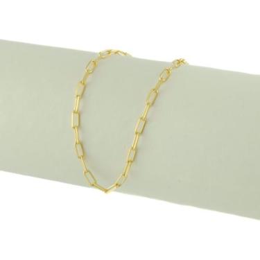 Imagem de Pulseira Masculina Ouro 18k 750 Maciça Cadeado Longo 21 Cm - JOIE JOIA