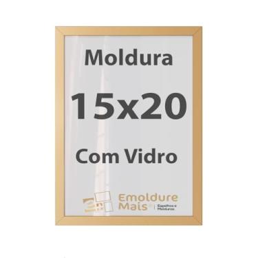Imagem de Moldura 15x20 Dourada Com Vidro, para Quadros Decorativo para sala, quarto, escritório, poster, casa, fotos, Certificados, Diplomas, Alvara Porta Retrato.