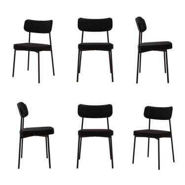 Imagem de Kit com 6 Cadeiras para Sala de Jantar Mona Yescasa Preto