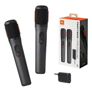 Imagem de Kit Com 02 Microfones Sem Fio Jbl Original Wireless Bateria Recarregáv