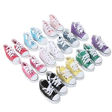 Imagem de KIMISS 10 Pares 1/3 Sapatos de Lona de Bonecas, 3,0 Polegadas de Cor de Cor de Boneca Plimsolls, Tênis de Anti -slip Adequados para 23,6 Polegadas de de de de Bola de Bola DIY Cosplay