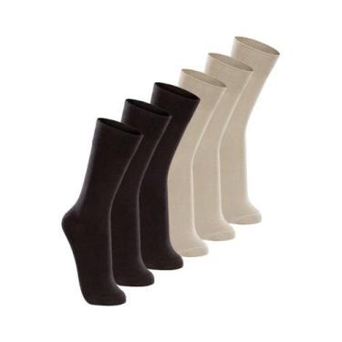 Imagem de Kit com 6 Pares de Meias Casual Lupo 1210-201 Colorido, Bege, 37-44