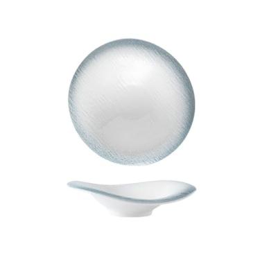 Imagem de Prato de serviço criativo em forma de chapéu prato de salada em forma irregular prato de jantar doméstico pratos de mesa de hotel comercial (azul + branco, 30,5 cm)