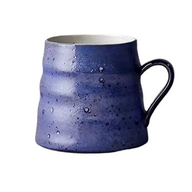 Imagem de Caneca feita à mão cerâmica áspera xícara de café japonesa retro caneca personalizada criativa casal copo de água doméstico caneca de café (cor: B)