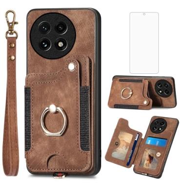 Imagem de Asuwish Capa de telefone para OnePlus 13 5G capa carteira com protetor de tela de vidro temperado e alça de pulso RFID suporte de cartão de crédito anel acessórios para celular OnePlus13 One Plus13