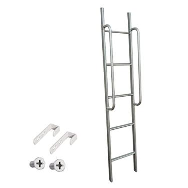 Imagem de Escadas, kit completo de escada de beliche com ganchos e corrimão, escada de metal resistente para cama de trailer, cama de dormitório e cama loft, carga 150 kg/comprimento da escada 1,6 m/160 cm