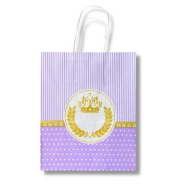 Imagem de Kit 30 Sacolas Princesa Rosa 17,5x8,5x21,5cm | Embalagem Delicada para Lembrancinhas