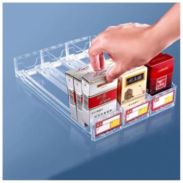Imagem de Embalagem com 10/20/30 bandeja automática para cigarros - Rack de exibição de acrílico transparente para lojas de varejo, organizador de prateleira com mola (20 peças, 6,4 x 24 cm/2,51 x 9,44 pol)