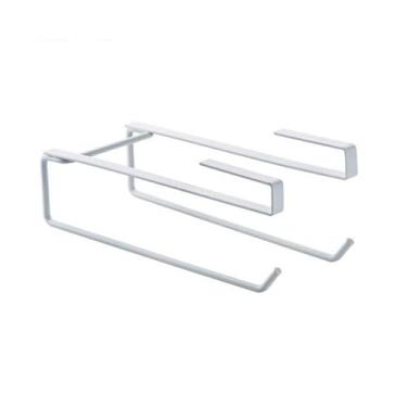 Imagem de CFGH6FDF Suporte de rolo de papel de cozinha Suporte de rolo de cozinha embaixo do armário, suporte de toalha de papel de bancada para banheiro, suporte de rolo de cozinha preto e branco (branco)