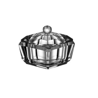 Imagem de Cinzeiro quadrado cinzeiro de vidro de cristal para ambientes internos e externos, bandeja de cinzeiro com tampa para pátio, casa, escritório, mesa interna, etc. Cinzeiros para casa