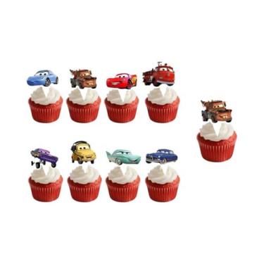 Imagem de Suporte Para Bolo De Aniversário Infantil Com Tema Carro Lightning McQ