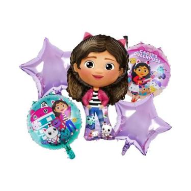 Imagem de Conjunto De Balões Temáticos Da Casa Da Gabby Para Festa De Aniversári