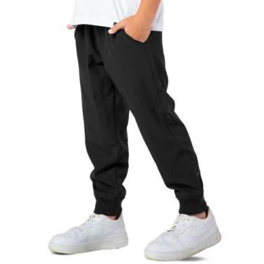 Imagem de Calça Infantil Menino Escolar Microfibra Stretch Preta - Vrasalon, 2, 