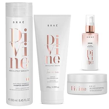 Imagem de kit Braé Divine Anti Frizz Shampoo + Máscara Hidratação 200g + Sérum 60ml + Leave-In 10 em 1-200g