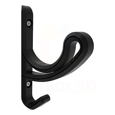 Imagem de Cabide Stand Forte com 2 Ganchos de Parede para Toalhas Roupas Chaves Bolsas - Multiuso - Preto