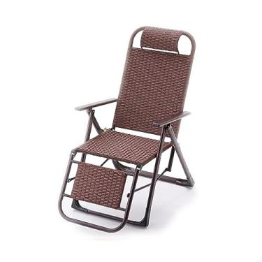 Imagem de Cadeira de vime portátil para pátio, espreguiçadeira de móveis, cadeira, cadeiras de acampamento grandes, encosto ajustável ajustável, para pátio, quintal, piscina, praia.