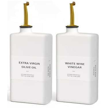 Imagem de Gelury Garrafa dispensadora de azeite de oliva para cozinha, 335 g, conjunto de dispensador de óleo e vinagre com bloqueio de UV, dispensador de molho de soja, garrafas de xarope de café, decoração de