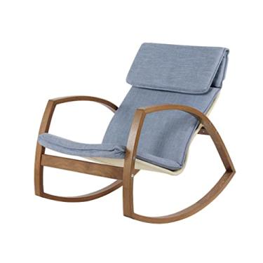 Imagem de UISLA Braço de balanço interno, para sala de estar, com moldura de madeira, braço acolchoado de tecido removível para idosos, confortável, lazer individual para quarto, escritório