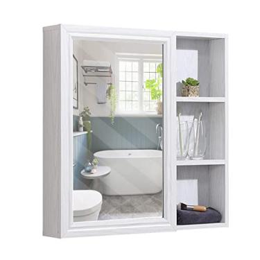 Imagem de AKALNNB Espelhos de toucador armário de remédios retangular espelho de parede armário de madeira maciça espelho de banheiro armário adequado para entrada, quarto, sala de estar, banheiro Mirr