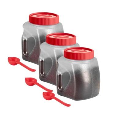 Imagem de Kit 3 Pote Porta Café Plastico Sanremo 2,2l Colher de Brinde