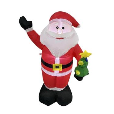 Imagem de KiBcsLic Papai Noel inflável de Natal, figura inflável às intempéries, decoração externa com LED embutido para ambientes internos e externos.
