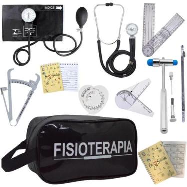 Imagem de Kit Fisioterapia Necessaire Estampada Goniometro Martelo Buck Fita Imc