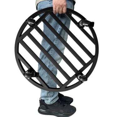 Imagem de Hongsane Suporte redondo para plantas de 55,88 cm com rodas resistentes, suporte grande de metal para uso interno e externo, carrinho de plantas com rodízios industriais, bandeja preta à prova de