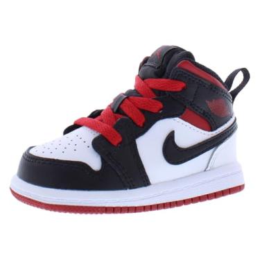 Imagem de [DQ8425-106] Tênis infantil Air Jordan RETRO 1 M 'BRANCO GYM RED (TD)', Branco/vermelho academia - preto, 19 BR