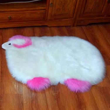 Imagem de Tapete macio de pele sintética, tapete supermacio de pelúcia sedosa para sala de estar, quarto, sofá, cadeira, chão, cabeceira, antiderrapante, rosa, 70100 cm