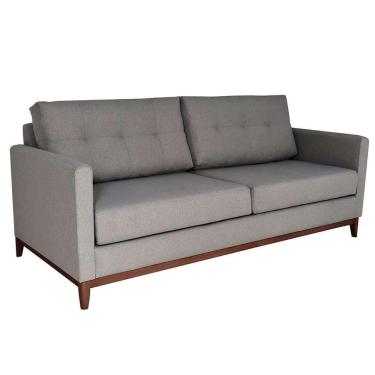 Imagem de sofá 3 lugares carlo veludo cinza e imbua 220 cm