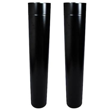 Imagem de Kit 2 Duto 10 Polegadas Preto Chaminé Forno Churrasqueira