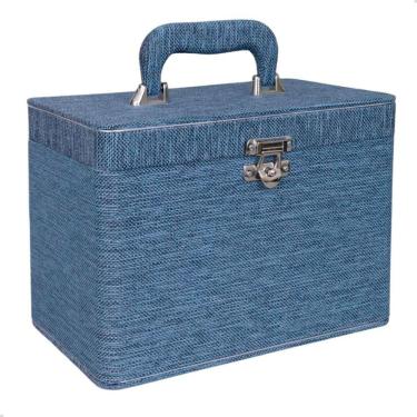 Imagem de Maleta Box 240 fotos 15x21 com 4 Álbuns Fotográficos JUTA AZUL Jeans Decoração