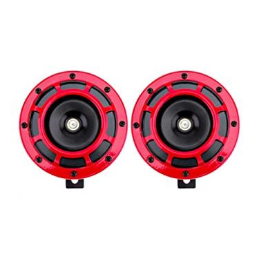 Imagem de Buzina de ar super alta buzina de carro 12V 140DB buzina de grade universal super alta novo esquema de cores legal modificação de motocicleta kit de buzinas de trem de eletricidade (cor: vermelho, tamanho: 12V)
