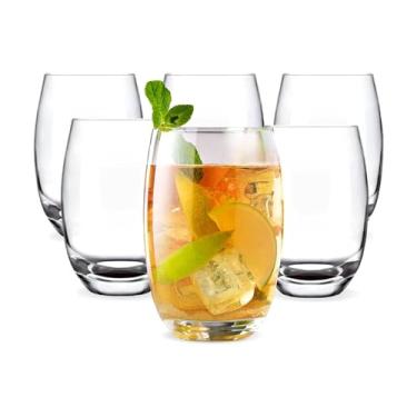 Imagem de Jogo 6 Copos Luxo 465ml Em Vidro Grosso Grande Drink Agua Refri Suco Bebidas Mesa Posta Resistente Moderno Presente Casa Nova