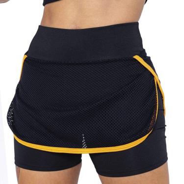 Imagem de Shorts Saia Para Ginastica Academia Tenis Praia Cintura Alta Suplex Fitness Donna Martins